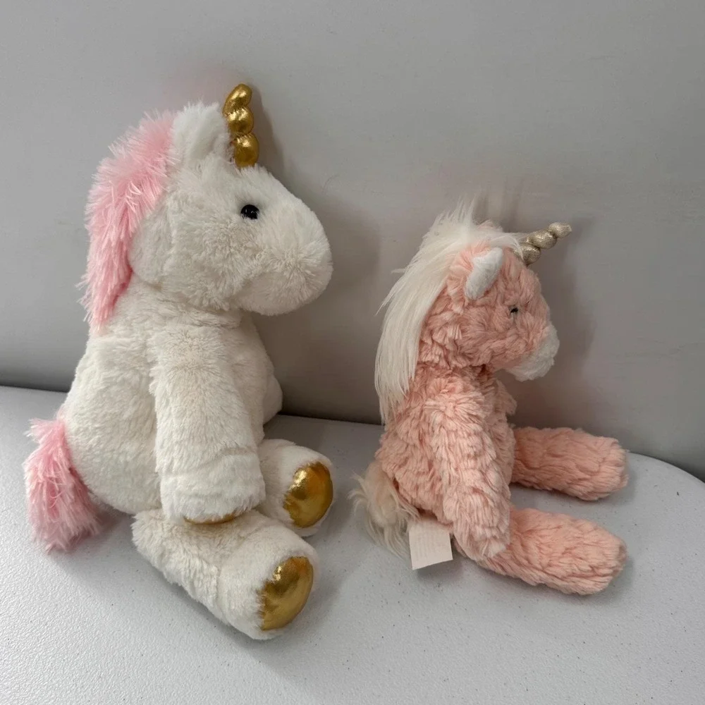 Mary Meyer Unicorn Plush Set -‎ White & Pink Soft Toy Bundle Girls Room Decor